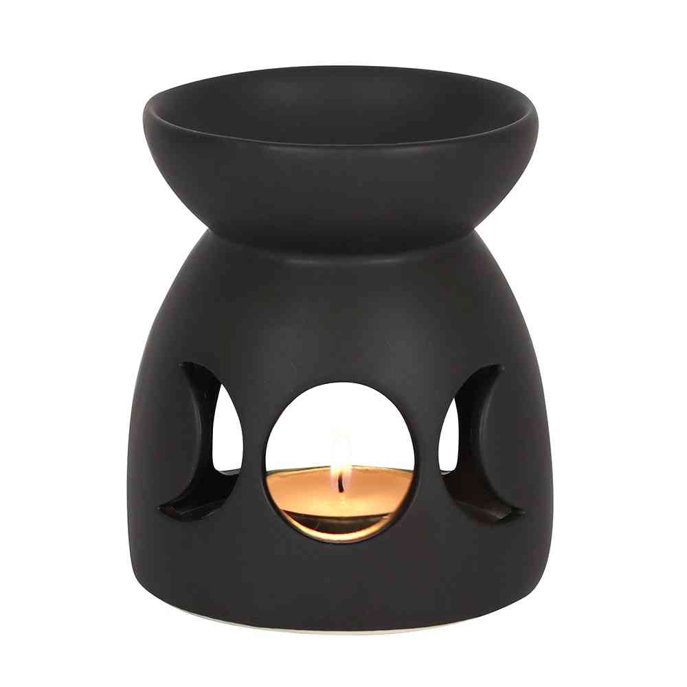Something Different - Black Triple Moon Cut Out Oliebrander - Zwart